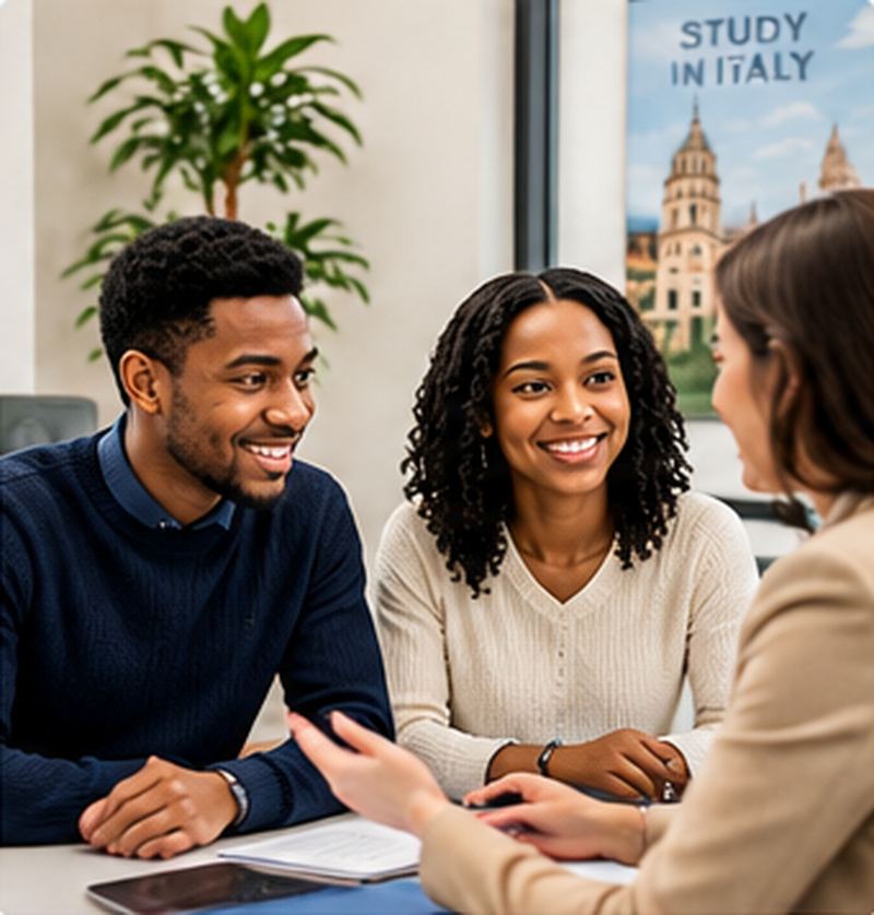 Students studying together on campus